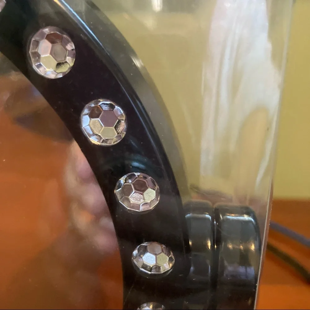 Two-Sided Makeup Mirror- Black w/ Bling